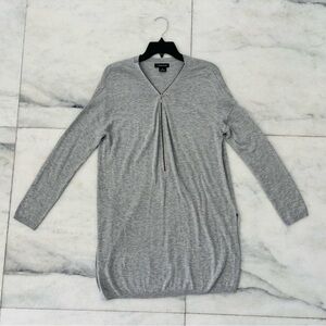 Trouve Nordstrom Sweater Tunic Gray Cashmere Blend Zipper Womens M Minimalist